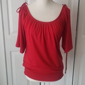 Red Top with Split Sleeves